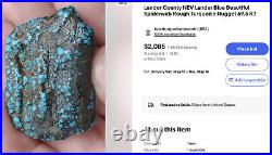 Pawn Native American Rare Gem Lander Blue Turquoise Sterling Silver Earrings