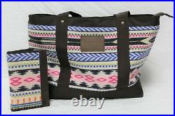 Pendleton Wool Tote Bag Matching Pocketbook Native American Design 11x14x6