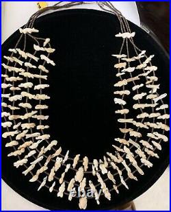 Pete And Dinah Gasper Rare 4 Strand Fossilized Ivory Fetish Necklace
