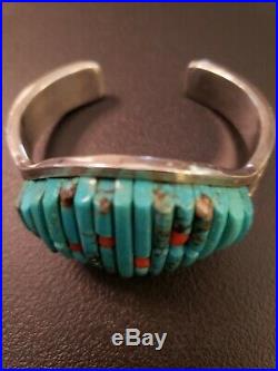 Pete sierra turquoise and coral silver 925 bracelet(RARE PRICE)
