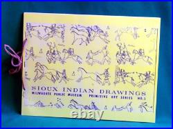 Plains Indian Ledger Book Art Rare Milwaukee Public Museum 34 Plate Portfolio