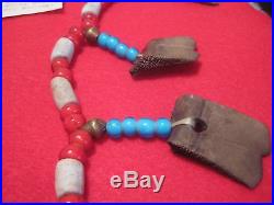 Plains Rare Turtle Gorget, Trade Bead Native American Indian Necklace #chi-261