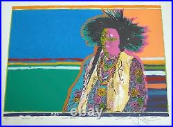 Pop Art Native American Indian Silkscreen Print Graffiti Signed B. Johnson RARE