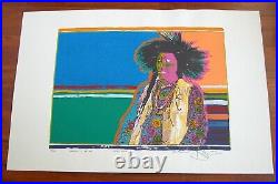 Pop Art Native American Indian Silkscreen Print Graffiti Signed B. Johnson RARE