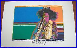 Pop Art Native American Indian Silkscreen Print Graffiti Signed B. Johnson RARE