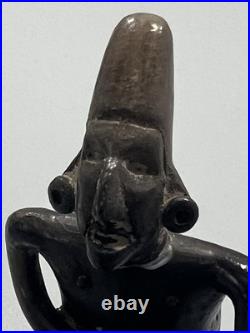 Pre Columbian Rare Native American Mayan Clay Phallic Pipe