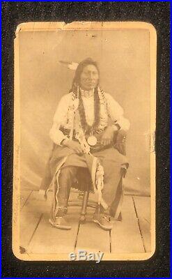 RARE! 1800s HUNKPATI SIOUX CHIEF DRIFTING GOOSE NATIVE AMERICAN INDIAN CDV PHOTO