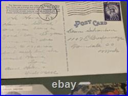 RARE 1930 1940 Native American Indian Postcards 1 CENT BENJAMIN FRANKLIN STAMP