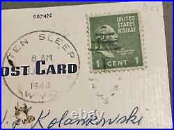 RARE 1930 1940 Native American Indian Postcards 1 CENT BENJAMIN FRANKLIN STAMP