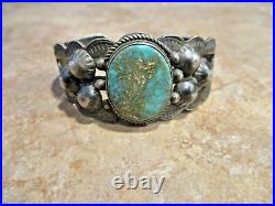 RARE 1930's / 40's Navajo Sterling Silver ROYSTON TURQUOISE Dome Bracelet