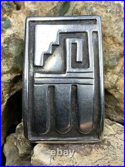 RARE, 1940's Hopi Dean Siwingyumptewa Sterling Silver Belt Buckle, 42.8g