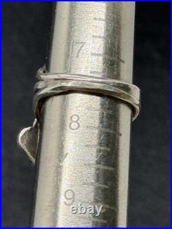 RARE 1940s Zuni Leekya Deyuse Sterling Turquoise & Coral Bird Leaf Ring Size 7.5