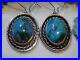RARE-1970s-NAVAJO-Lavender-Pit-BISBEE-TURQUOISE-STERLING-Silver-EARRINGS-01-pgrv