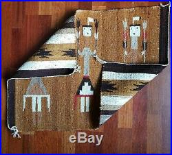RARE 2 Face Vintage Navajo YEI Rug Blanket Double Sided 30 x 23