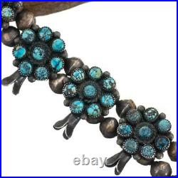 RARE #8 Turquoise Squash Blossom Necklace Bracelet SET Number Eight OLD PAWN