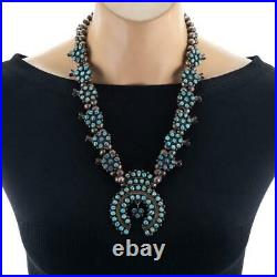 RARE #8 Turquoise Squash Blossom Necklace Bracelet SET Number Eight OLD PAWN