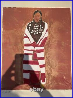 RARE Aaron Freeland Signed UNFRAMED Painting Collection Native American Portrait