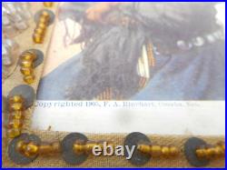 RARE Antique 1906 Native American Iroquois Beadwork Beaded Whimsy Picture Frame