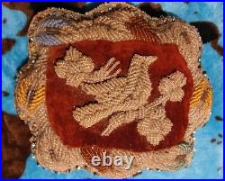 RARE Antique Beaded Pillow Victorian Bird Bead Possibly Iroquois American Indian