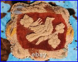 RARE Antique Beaded Pillow Victorian Bird Bead Possibly Iroquois American Indian