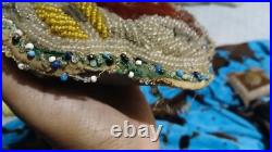 RARE Antique Beaded Pillow Victorian Bird Bead Possibly Iroquois American Indian