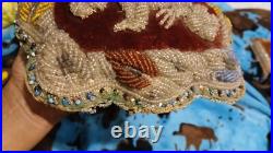 RARE Antique Beaded Pillow Victorian Bird Bead Possibly Iroquois American Indian