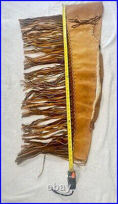 RARE Antique Leather Rifle Shotgun Sheath Scabbard Native American Beaded Fringe
