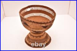 RARE Antique Native American California Hupa / Yurok Pedestal Basket