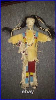 RARE Antique Native Plain Indian Hide Doll