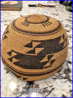 RARE Beautiful Native American Hupa Hat Basket