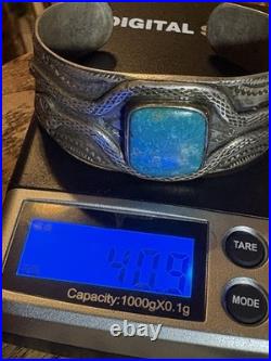 RARE & Beautiful Sterling & Turquoise Bracelet By Silversmith BUFFALO Free Ship