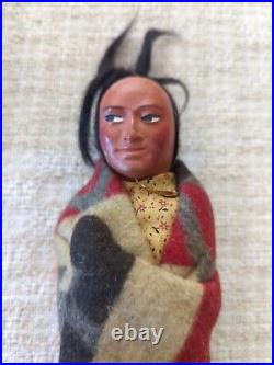 RARE Bully Good SKOOKUM INDIAN DOLLS Genuine 1920's Vintage Native American
