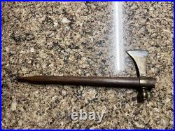 RARE & COMPLETE BRONZE PIPE smoke TOMAHAWK WITH DOVETAILED STEEL BIT
