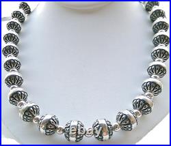 RARE! Carolyn Pollack American West Sterling Native Pearl 15mm Necklace 20-24