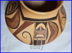 RARE! Charles Navasie Native American HOPI Eagle Feather Pottery