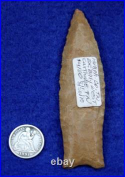 RARE Cumberland Point COA Authentic Prehistoric Arrowhead Native American Indian