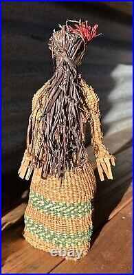 RARE Early to Mid 1900s Northwest Quinault Female Doll Basket Native American