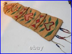 RARE FIND ANTIQUE c1890-1915 NEZ PERCE' PLATEAU INDIAN CORNHUSK WALL POUCH