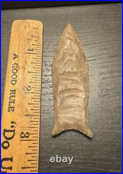 RARE! Fluted Cumberland Point Arrowhead Native American Indian