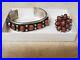 RARE-Genuine-Native-American-SILVER-CORAL-BRACELET-AND-RING-Set-01-omq