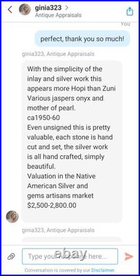 RARE HM Vtg Native American Multi-Stone Inlay Sterling Silver Cuff Bracelet