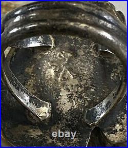 RARE Hopi JOHNNY BLUE JAY 3D Sterling MOP & Turquoise Horse Head Ring Size 11 C