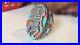 RARE-ITEM-American-Vtg-Hopi-Style-Sterling-Silver-Turquoise-Size-9-Ring-Men-s-01-nd