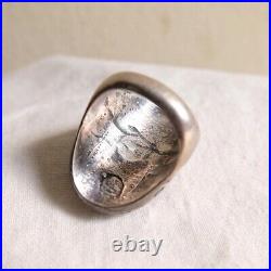 RARE ITEM Great Vintage American Native desig Frog Sterling Silver Size 10 Ring