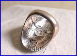 RARE ITEM Great Vintage American Native desig Frog Sterling Silver Size 10 Ring