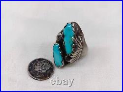 RARE ITEM! Navajo American Native Sterling Silver Ring Turquoise Size 10 Men's