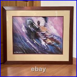 RARE Joanne Bird THE CALLING Artwork 1994 Framed 33 X 27.5 Native American Art