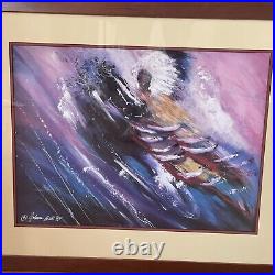 RARE Joanne Bird THE CALLING Artwork 1994 Framed 33 X 27.5 Native American Art