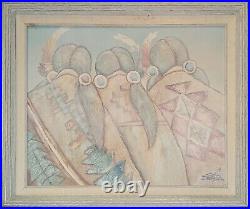 RARE MYUNG MARIO JUNG Original Oil Painting Pastels Art Native American Shawls