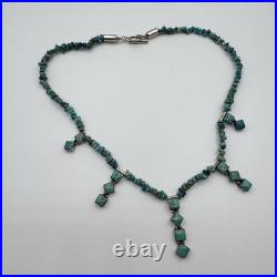 RARE Milton Lee Native American Navajo Sterling Silver Turquoise Necklace